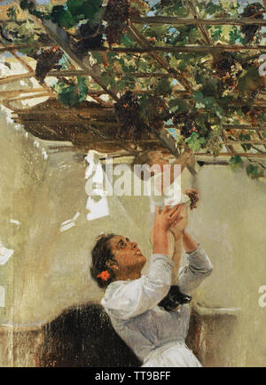 Joaquin Sorolla y Bastida (1863-1923). Spanish painter. The grapevine (La parra), 1897. Detail. Private collection. Deposited in the Sorolla Museum. Madrid. Spain. Stock Photo