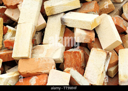 Bricks pile background Stock Photo