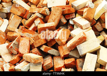 Bricks pile background Stock Photo