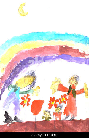 cute kids drawing on paper with pencils while lying on floor Stock ...