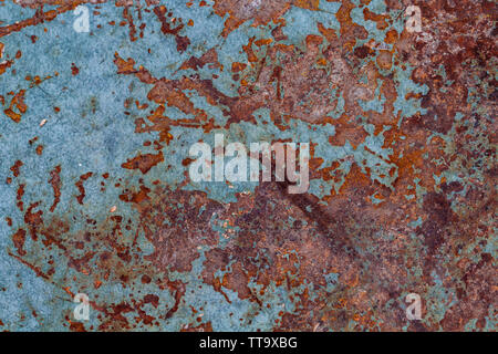 A blue metal rusty texture that is old and paint is peeling Stock Photo