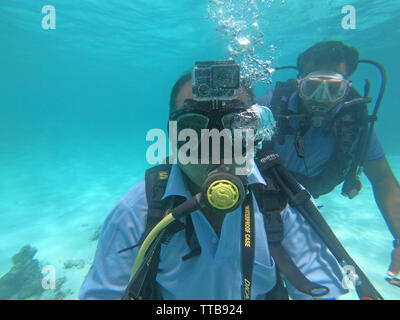 SCUBA diving and Underwater marine life, Lakshadweep, India Stock Photo