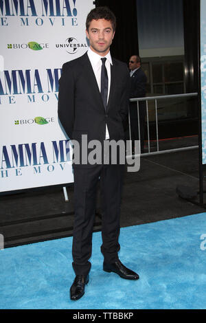 New York, USA. 16 July, 2008. Dominic Cooper at the Premiere of 'Mamma Mia!' at The Ziegfield Theater. Credit: Steve Mack/Alamy Stock Photo