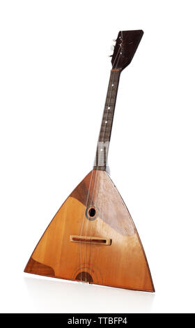 Folk musical instrument balalaika isolated on white Stock Photo