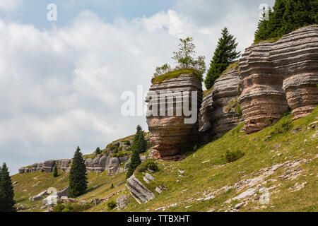 'Città di Roccia', geological features. Asiago mountain plateau. Veneto. Italy. Europe. Stock Photo