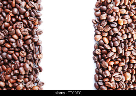 Coffee beans frame on white background Stock Photo