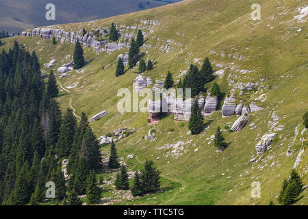 'Città di Roccia', geological features. Asiago mountain plateau. Stock Photo