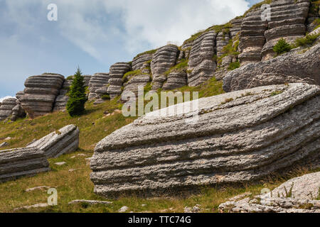 'Città di Roccia', geological features. Asiago mountain plateau. Veneto. Italy. Europe. Stock Photo