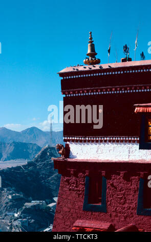 Roof of the Red Palace,Potala Palace,Lhasa,Tibet Stock Photo