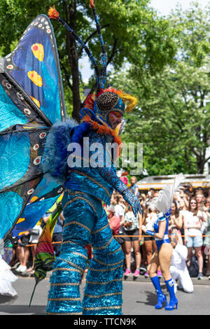 The annual Carnival of Cultures (Karneval der Kulturen) celebrated around the Pentecost weekend. Stock Photo