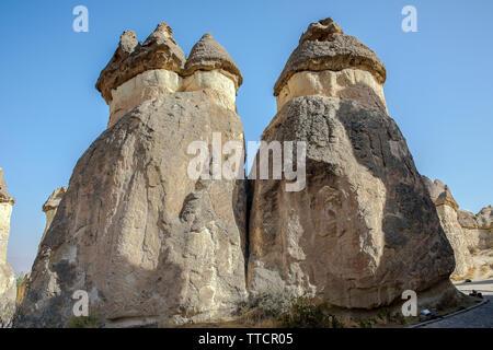 turkey kapadokya located under the name of Simon Paşabağları other natural volcanic formations in the valley. Stock Photo