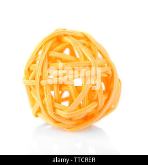 Decorative wicker ball, isolated on white Stock Photo