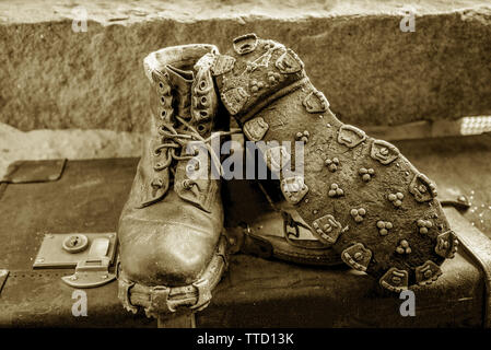 brown hobnail boots