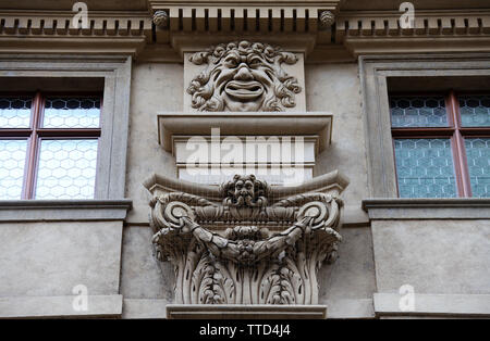 Baroque architectural detail of the Clementinum complex in Prague Stock Photo