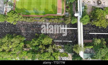 2 million protesters stand out to oppose a controversial extradition bill which may include china. since June 9, hong kong people keep protest to agai Stock Photo