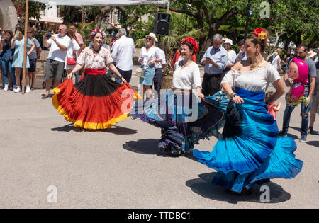 Spanish dancers at a local festival Stock Photo