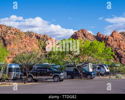 Campground, Snow Canyon State Park, Saint George, Utah. Stock Photo