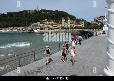 Playa de la Concha Beach at San Sebastian in the Basque Country Spain Stock Photo