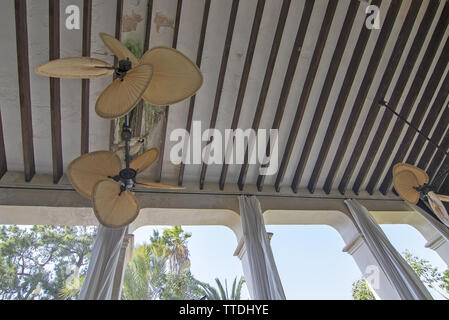 SANTA MARIA DEL CAMI, MALLORCA, SPAIN - JUNE 13, 2019: Interior and terraces at interior design store LivingDreams on June 13, 2019 in Santa Maria del Stock Photo