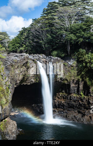 Rainbow Falls in Hilo Hawaii Stock Photo