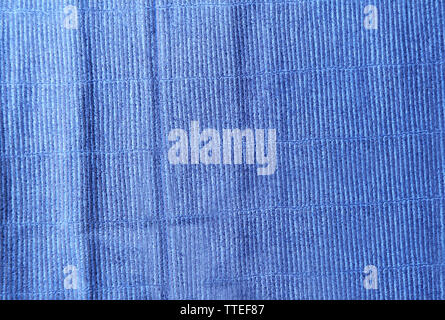 Blue cloth texture with uneven crumpled surface Stock Photo