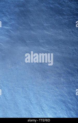 Blue leather texture with crumpled uneven surface Stock Photo
