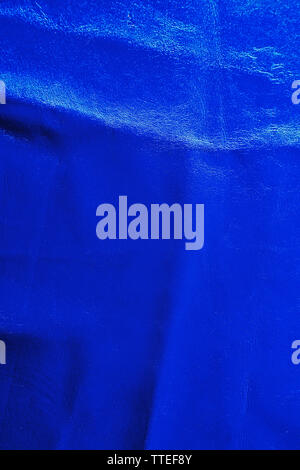 Blue leather texture with crumpled uneven surface Stock Photo