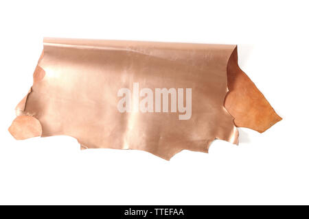 Beige piece of cloth, isolated on white Stock Photo