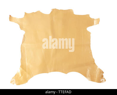 Beige piece of cloth, isolated on white Stock Photo