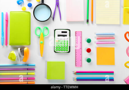 Back to school concept. Colourful concept isolated on white background Stock Photo