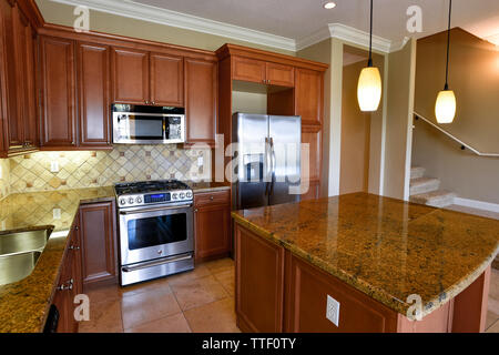 Modern Residential Kitchen Home Interior Stock Photo