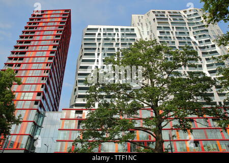 ROTTERDAM, NETHERLANDS - MAY 31, 2019: Modern buildings located along Mauritsweg street (near Kruisplein) Stock Photo