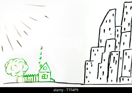 Village Landscape Road Drawing High-Res Vector Graphic - Getty Images