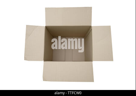 Open cardboard box Cardboard boxes isolated on white Stock Photo