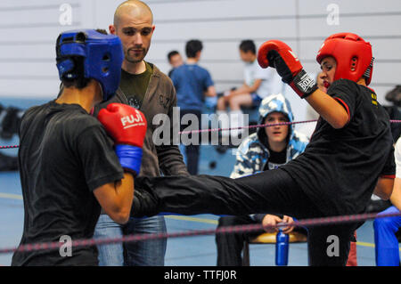 Young kickboxers, Lyon, France Stock Photo