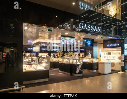 Gassan airport shop selling watches and diamond jewllery at