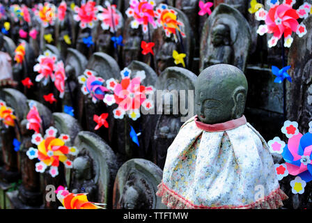 Close-up of Jizo Statues Stock Photo