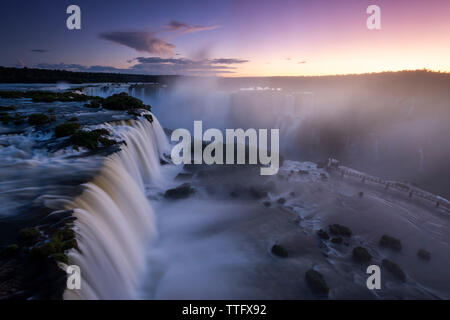 Beautiful landscape of big waterfall set on the rainforest
