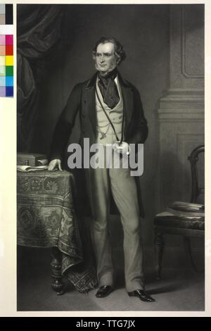 Stanley, 14th earl of derby, Edward Geoffrey Smith, etching / mixed technique, Additional-Rights-Clearance-Info-Not-Available Stock Photo