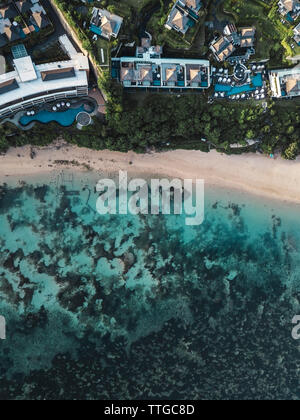Aerial view of hotel facility at Nusa Dua beach Stock Photo