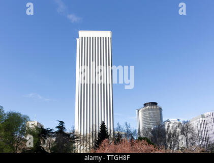 Picasso Tower located in the financial district of Madrid Stock Photo