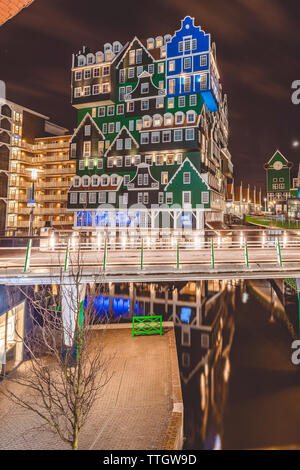 Night shoot of Inntel hotels in Zaandam. Stock Photo