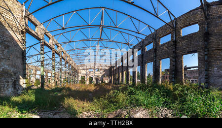 Old abandoned industrial factory in Ukraine Stock Photo