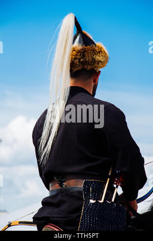 Man wearing traditional turkish hat in the view Stock Photo