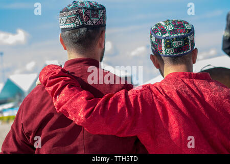 Man wearing traditional turkish hat in the view Stock Photo