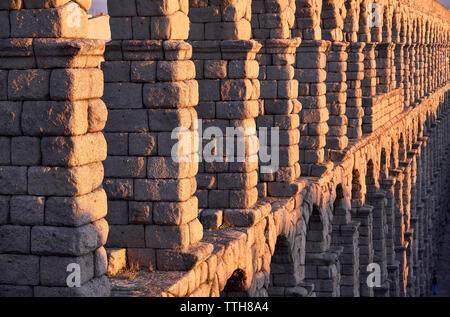 Spain, Castile and Leon, Segovia, Aqueduct of Segovia Stock Photo