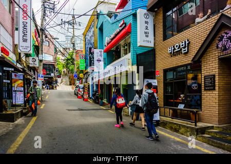 Seoul, South Korea - May 15, 2017: Street in Seoul, South Korea. Stock Photo