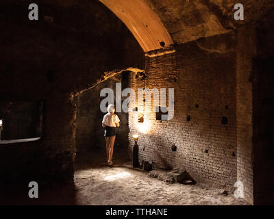 Rome. Italy. Insula dell' Ara Coeli, remains of a Roman apartment block from the 2nd century AD, interior view of the second floor. Stock Photo