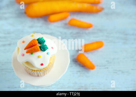 Easter cupcake on a cake stand, closeup Stock Photo
