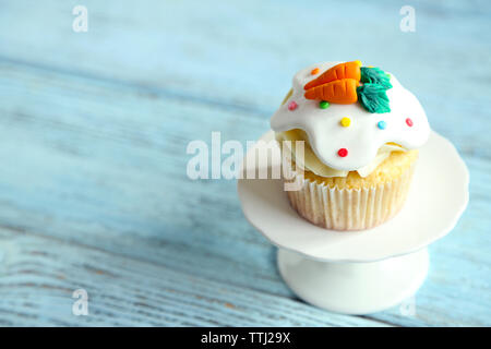Easter cupcake on a cake stand, closeup Stock Photo